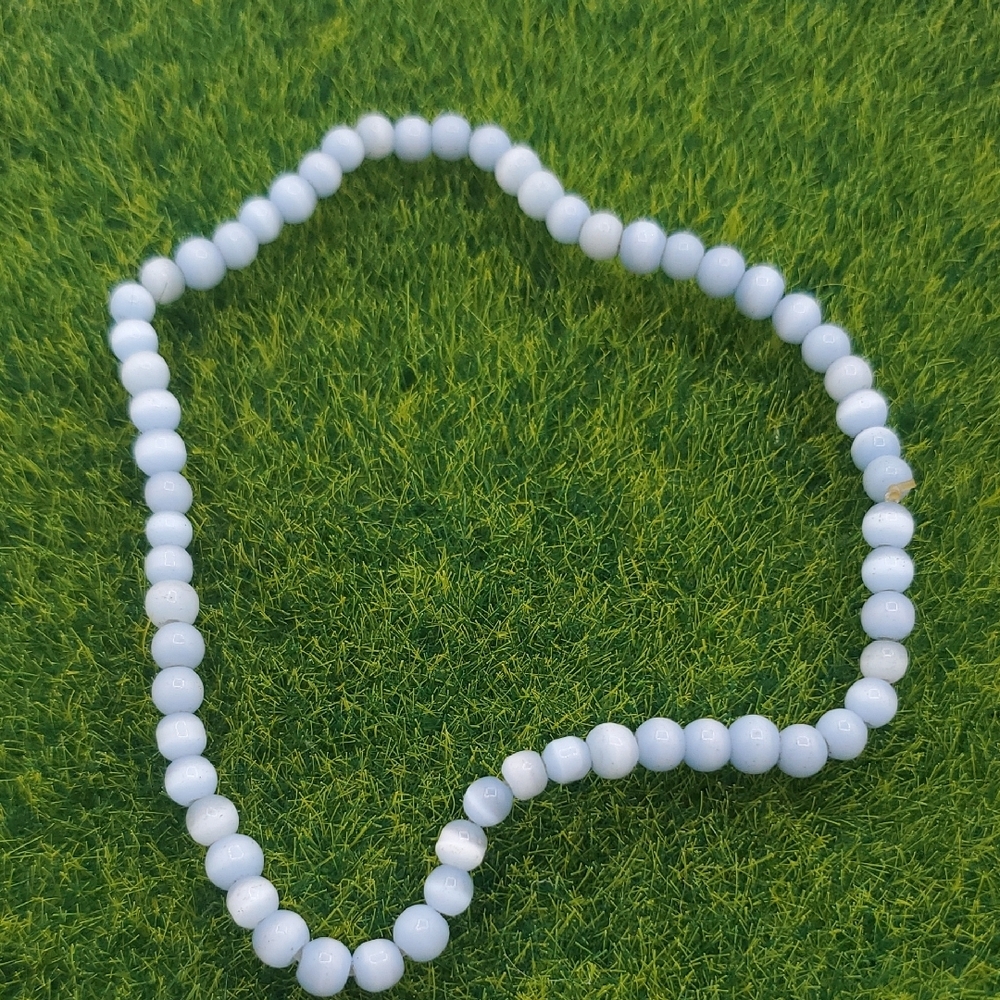 Cerulean Moonstone Beaded Bracelet Stretch B3410